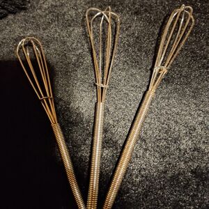 Elegant Silver Wire Whisks Set